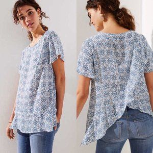 Loft Flowy Medallion Crossback Top sz XS